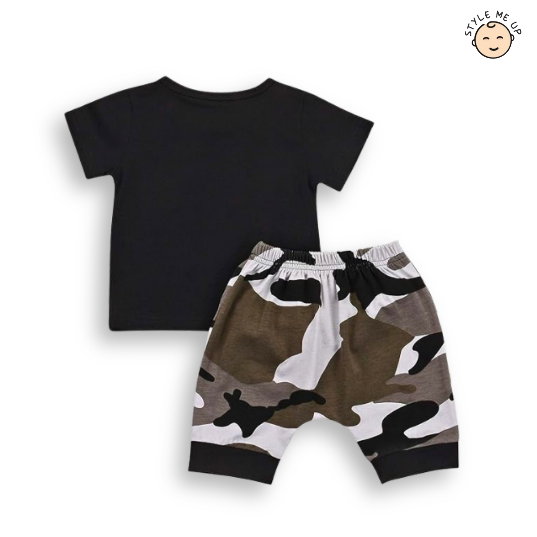 Lil King Black T-Shirt With Shorts