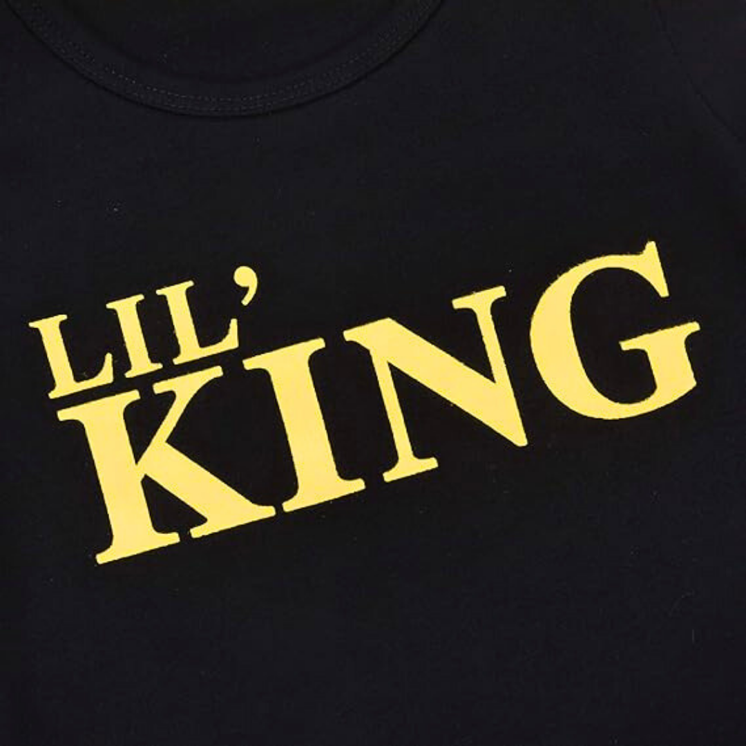 Lil King Black T-Shirt With Shorts