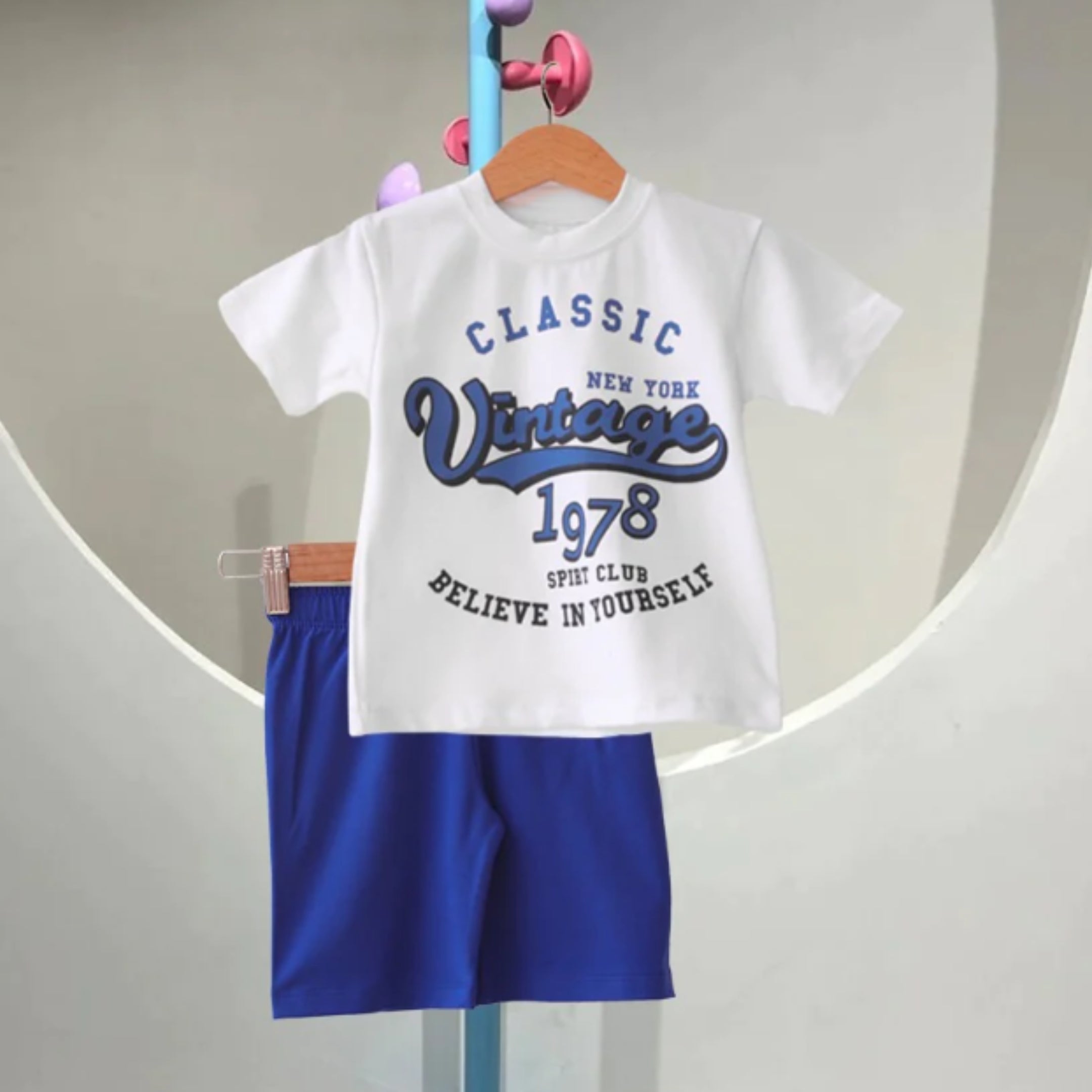 Vintage T-Shirt And Shorts For Kids