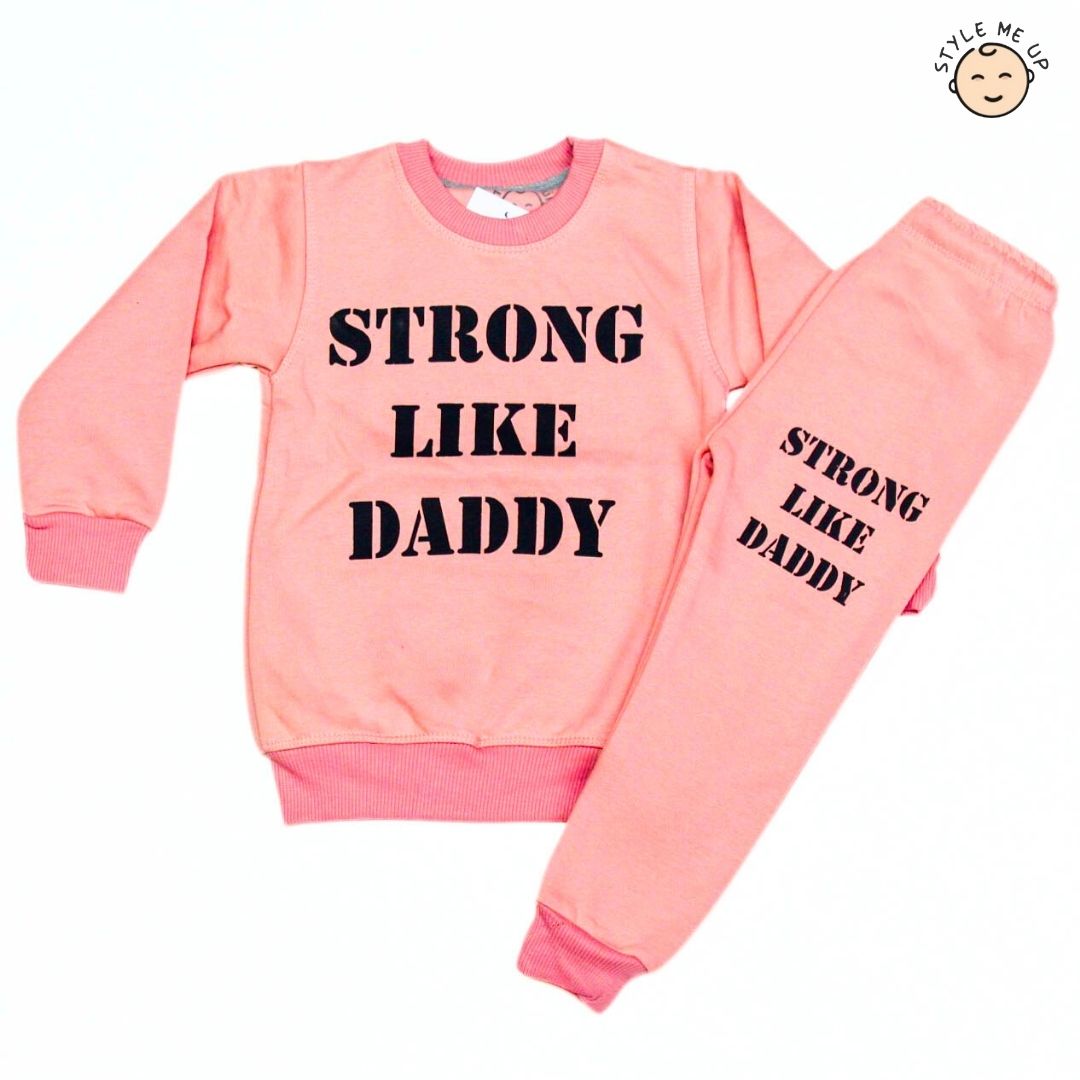 Pink - Strong Like Daddy Fleece Suit