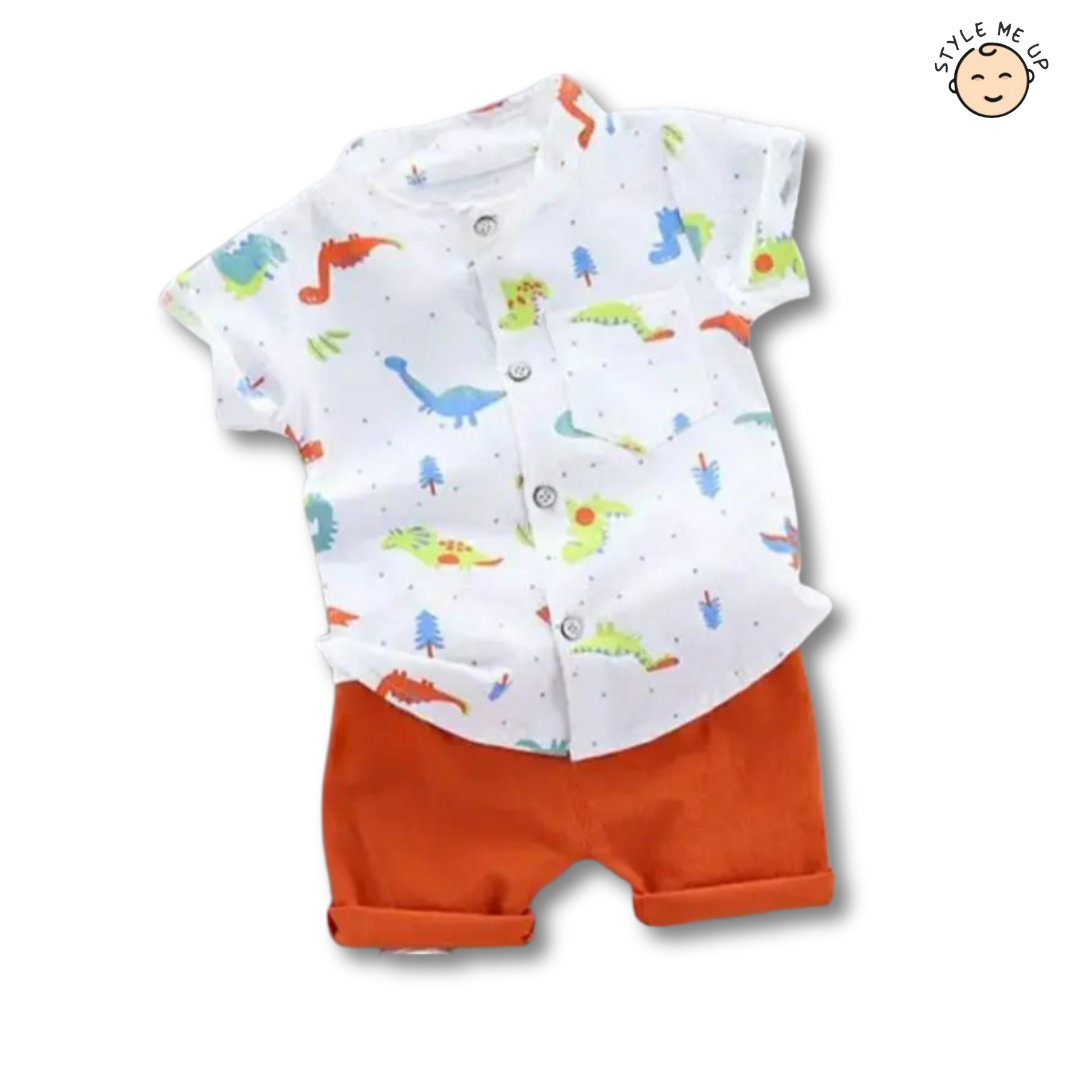 Dino Print T-Shirt With Shorts