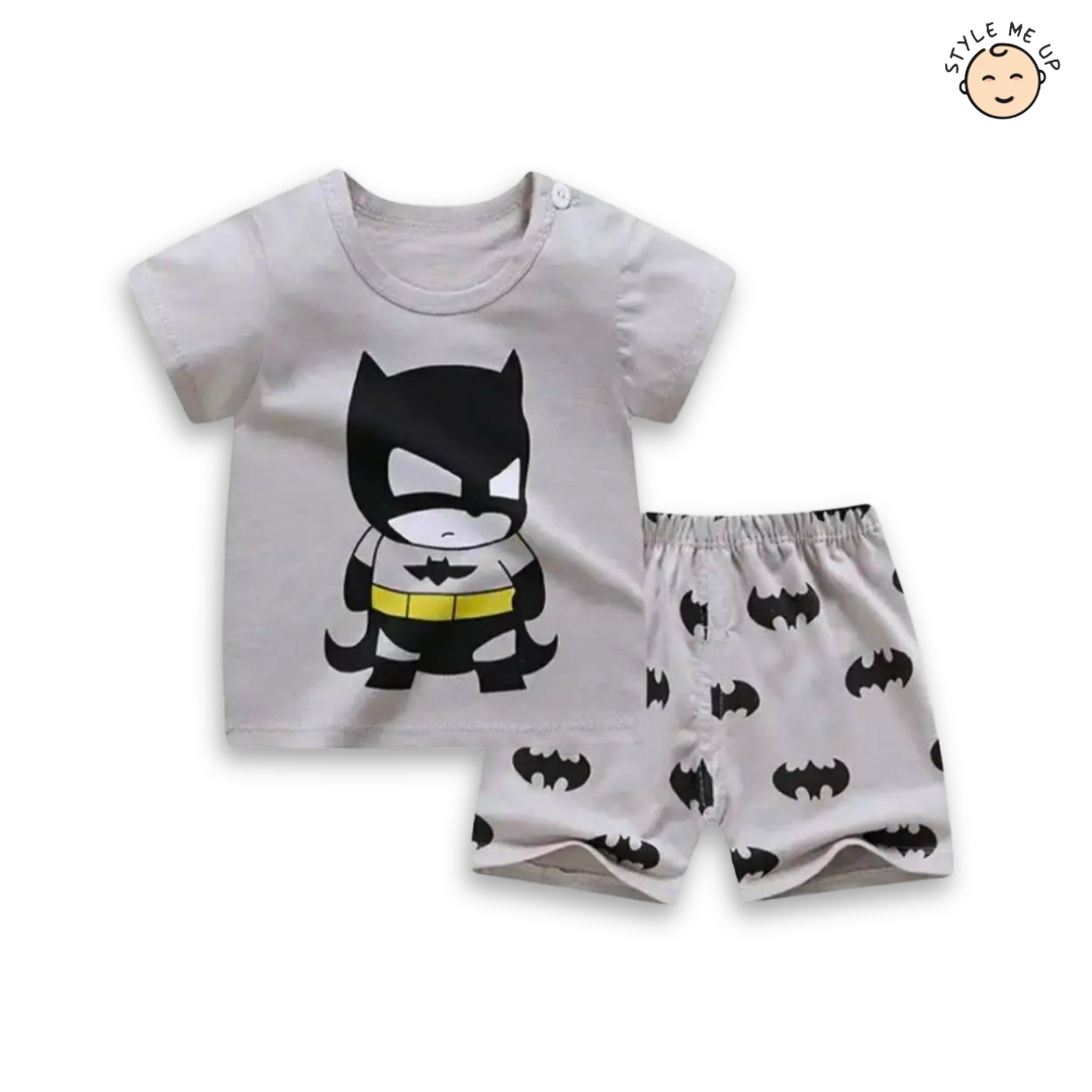 Grey Batman T-Shirt With Shorts