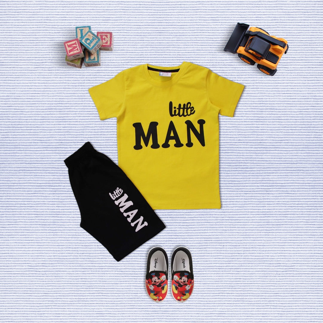 Little Man T-Shirt And Shorts For Kids
