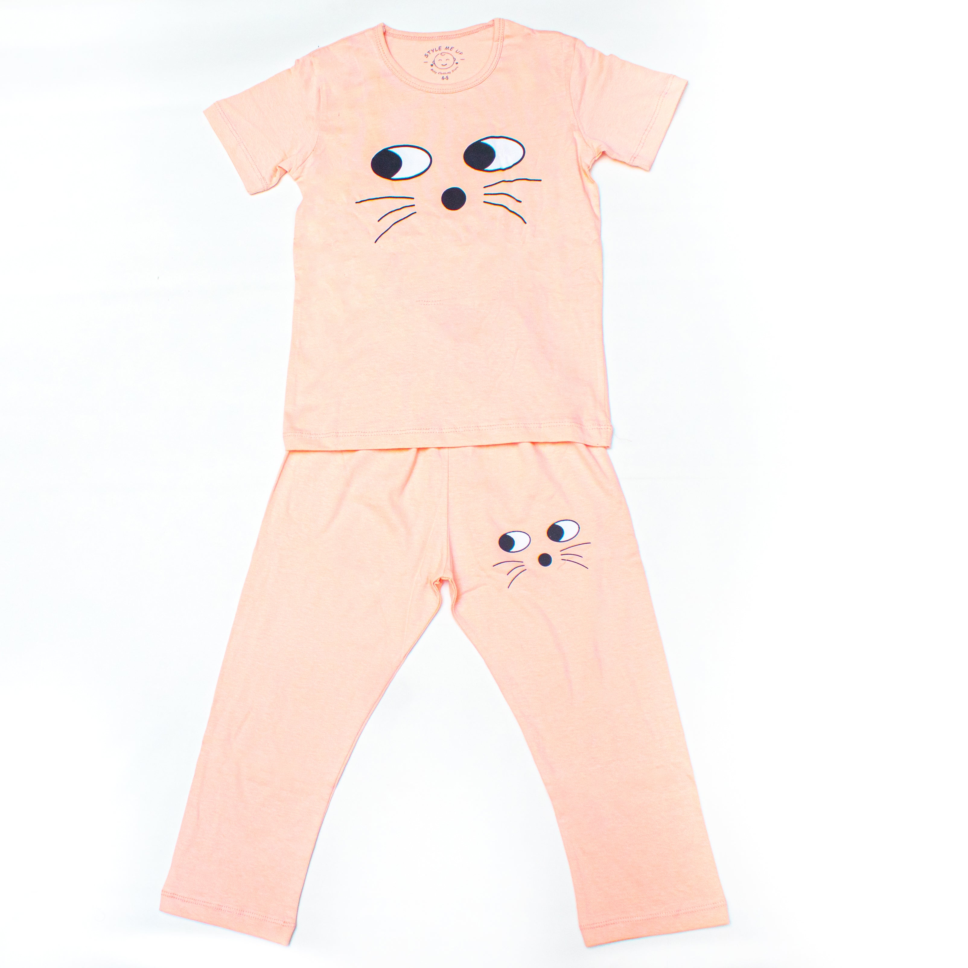 Cat Eyes Soft Pink Suit For Kids