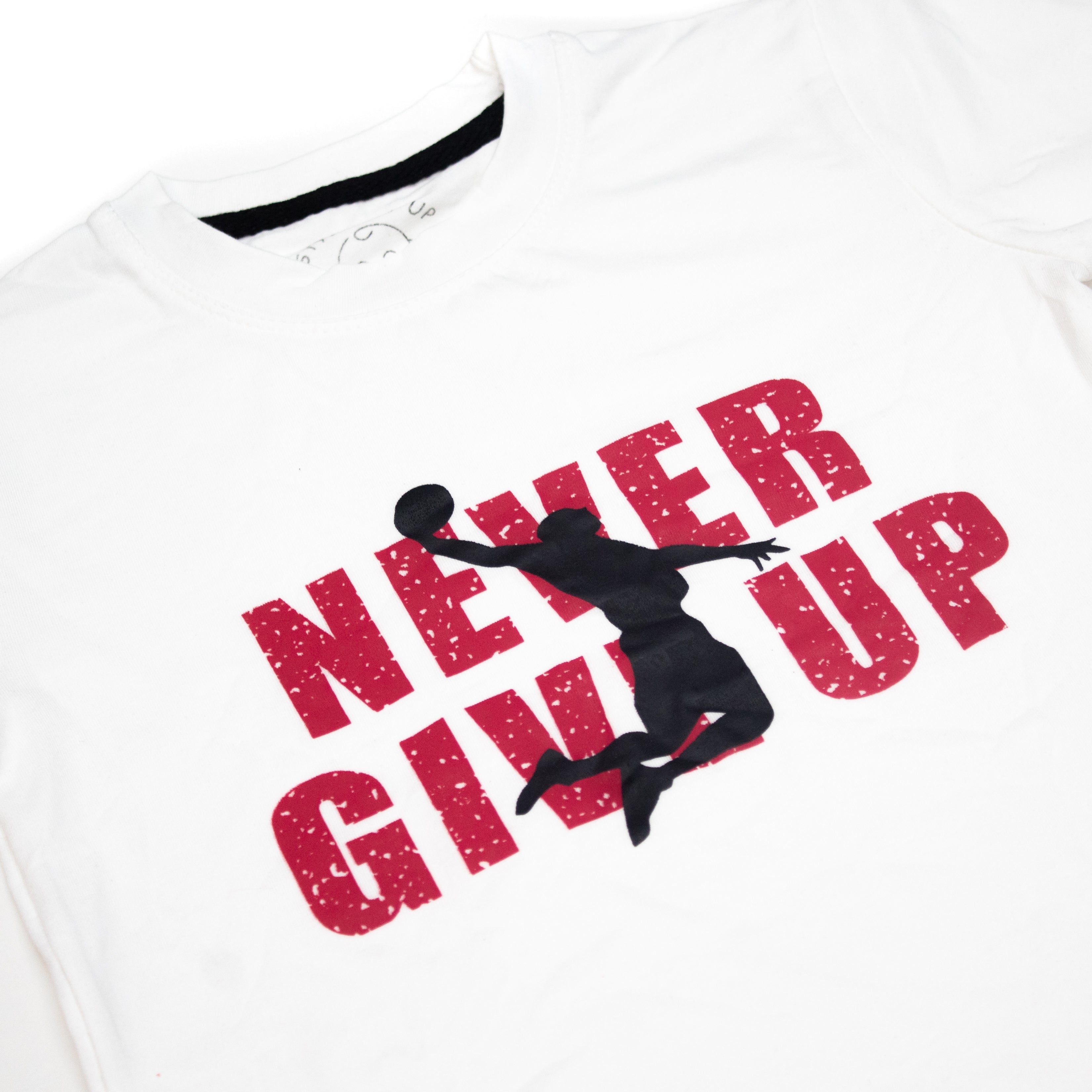 Never Give Up T-Shirt And Shorts For Kids