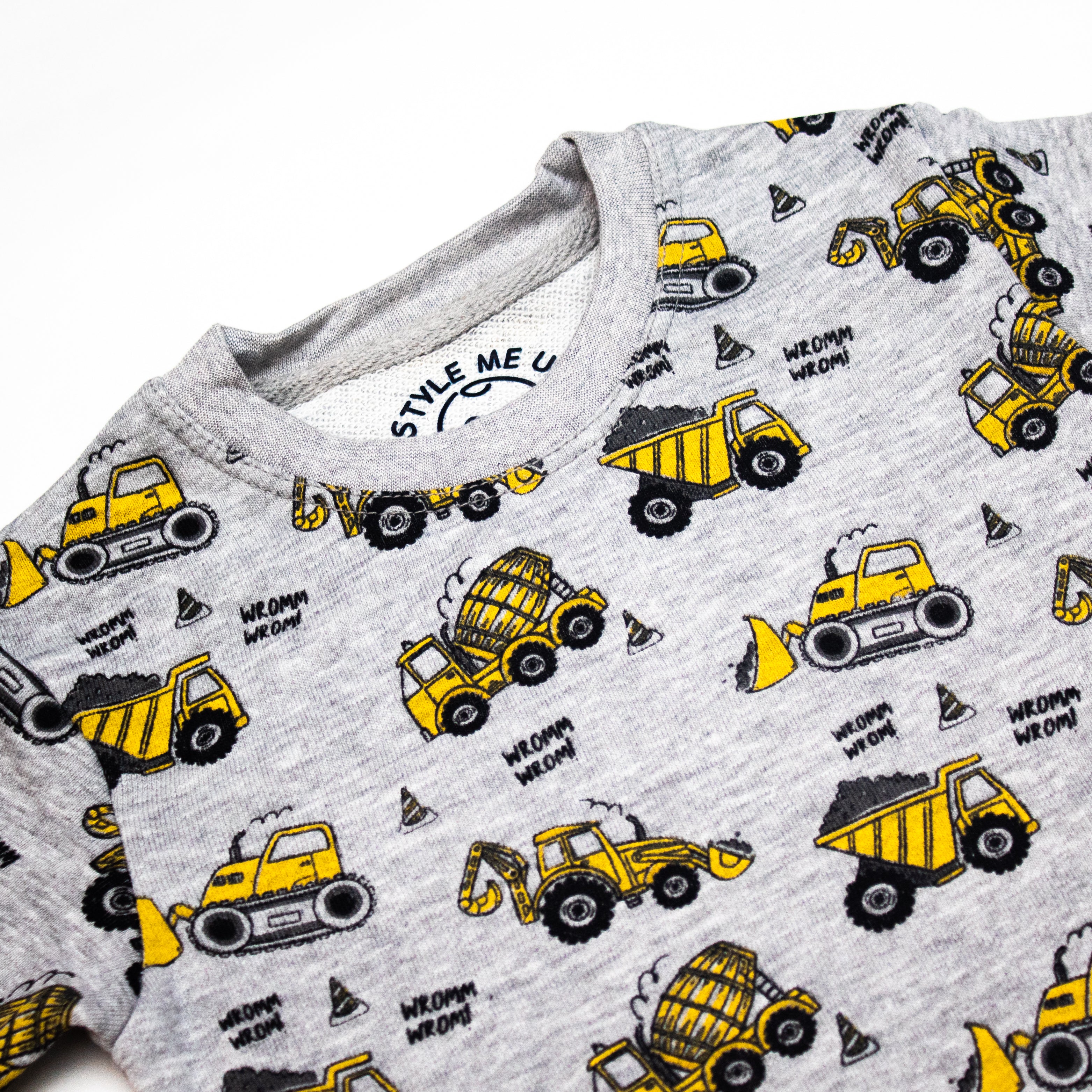 Grey Boys Truck T-Shirt And Shorts For Kids