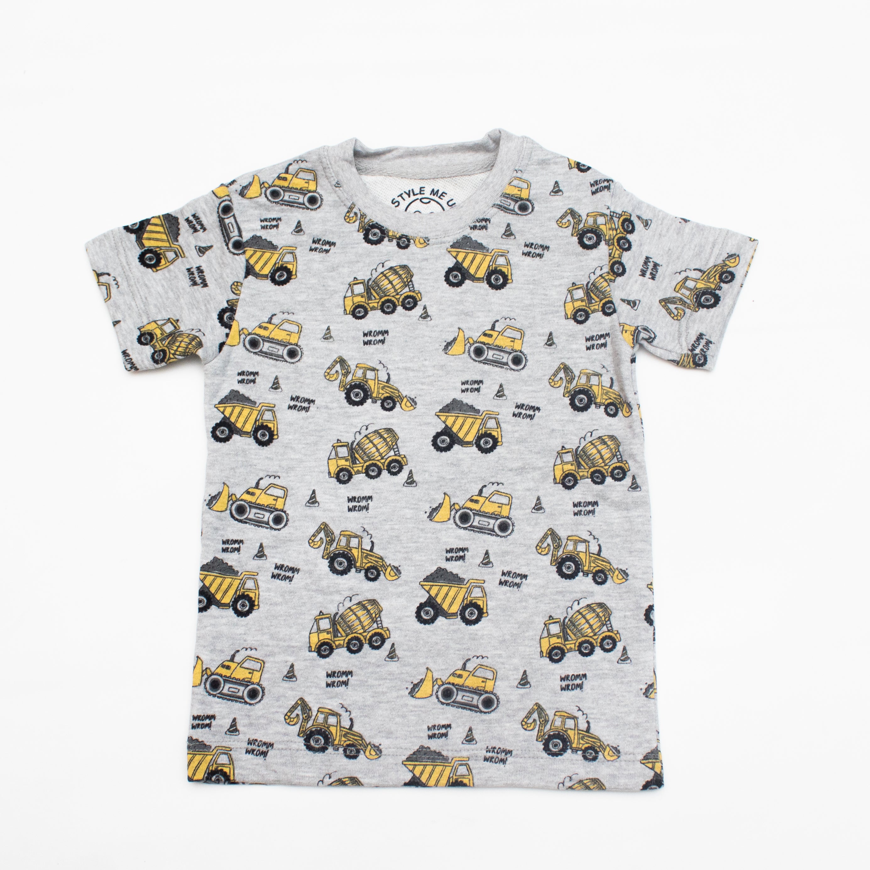 Grey Boys Truck T-Shirt And Shorts For Kids