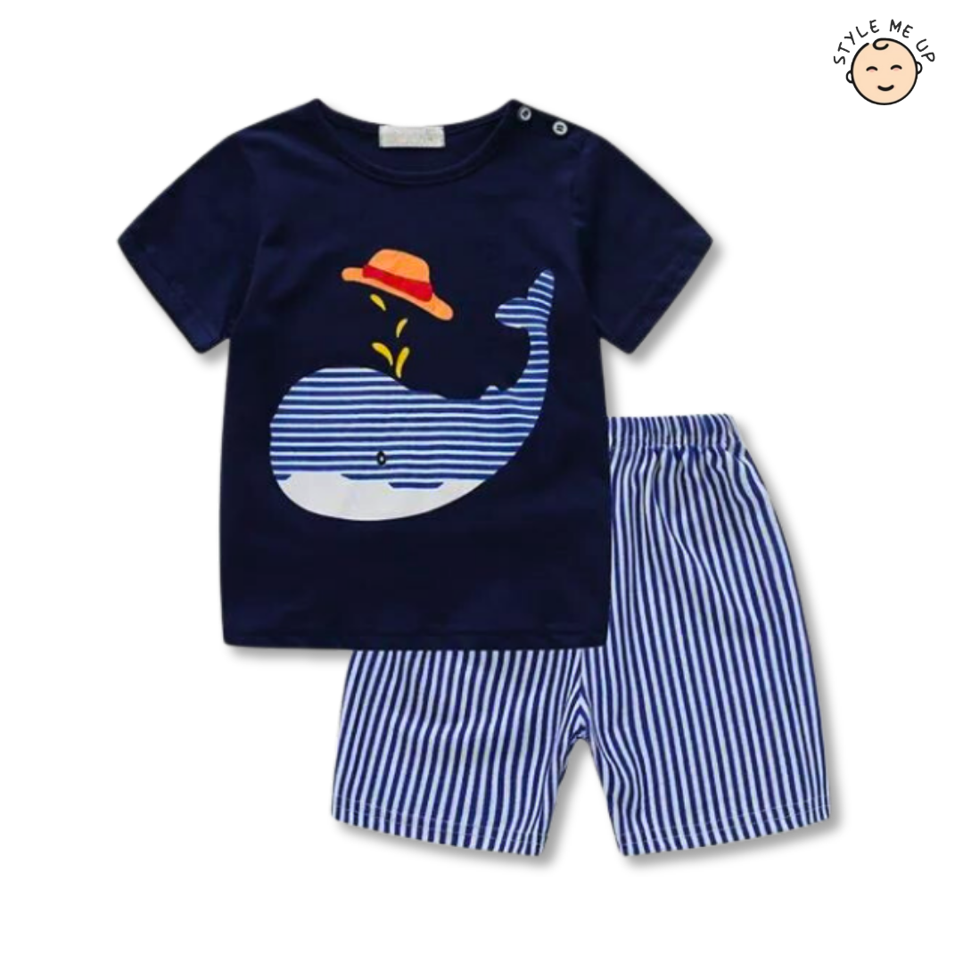 Blue Whale T-Shirt With Shorts