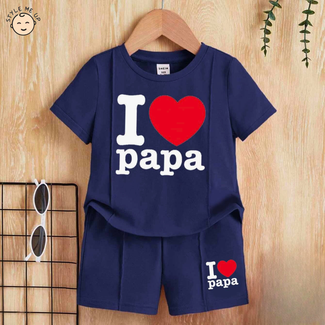 I Love Papa T-Shirt With Shorts