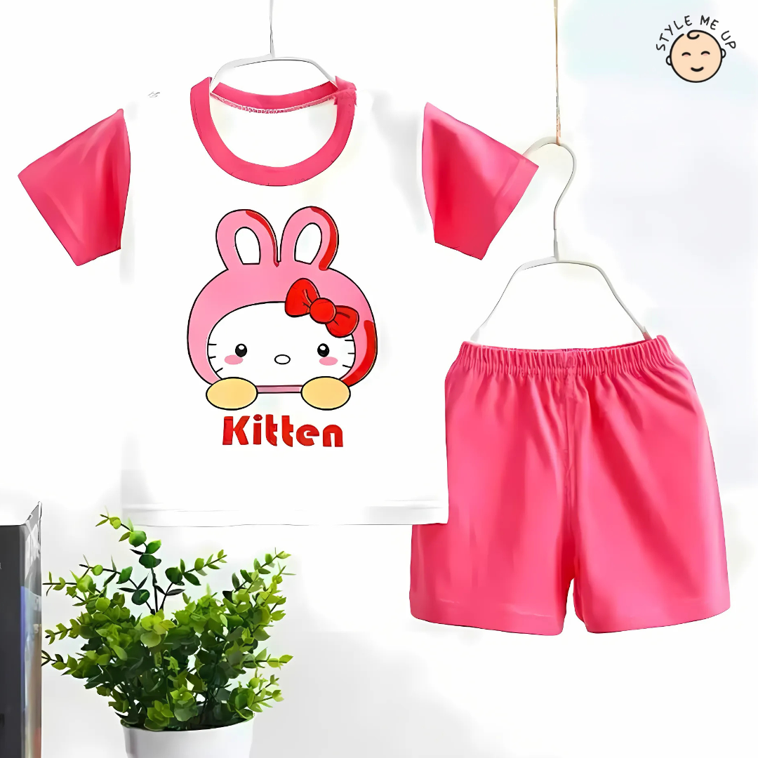 Kitten T-Shirt With Shorts