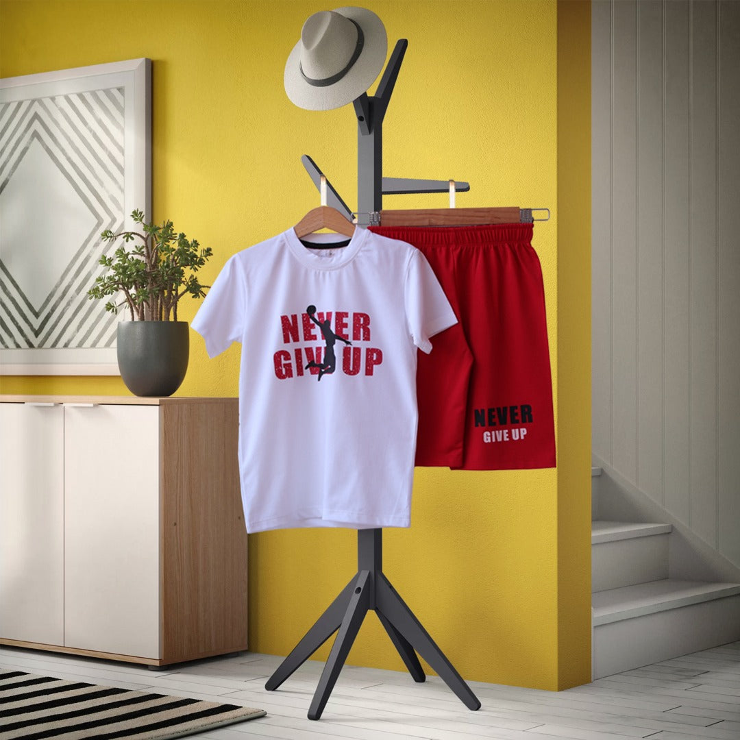 Never Give Up T-Shirt And Shorts For Kids