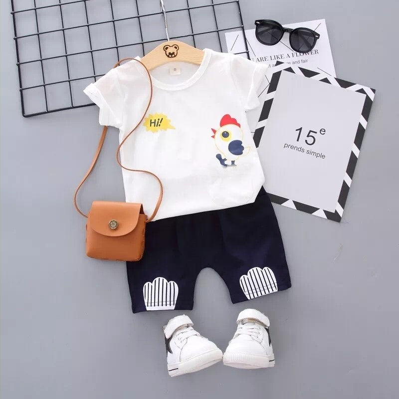 T-Shirt and Pants For Kids - White